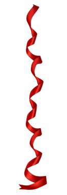 Beyaz arkaplandaki kırmızı kurdeleyi kapat