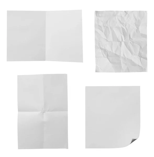 Collection Various Ripped Pieces Paper White Background Each One Shot — Stock Photo, Image