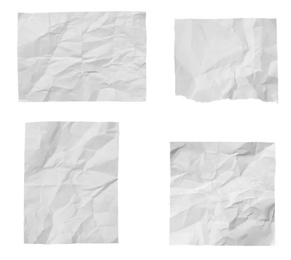 Collection Various Ripped Pieces Paper White Background Each One Shot — Stock Photo, Image