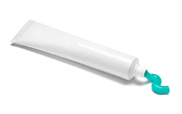 Close Toothpaste Tube White Background — Stock Photo, Image