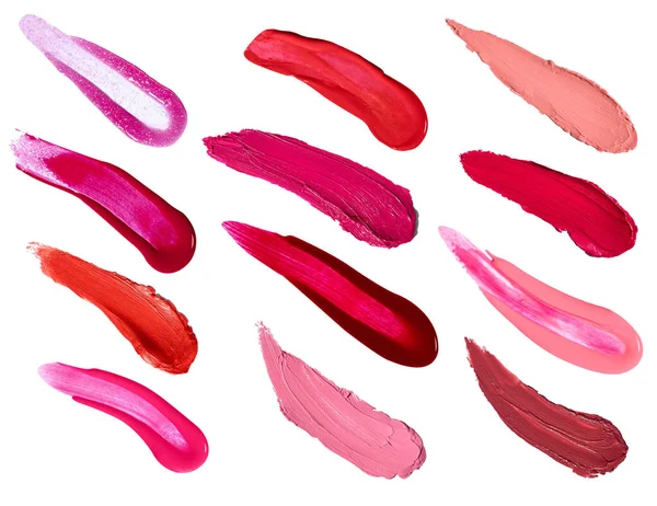 Nahaufnahme Von Lippenstift Oder Nagellack Auf Weißem Hintergrund — Stockfoto