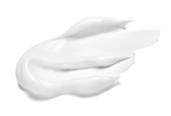 Primo Piano Campione Crema Bianca Sfondo Bianco — Foto Stock