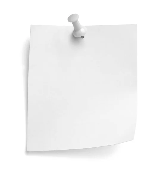 Close Van Een Briefpapier Met Een Drukknop Witte Achtergrond — Stockfoto