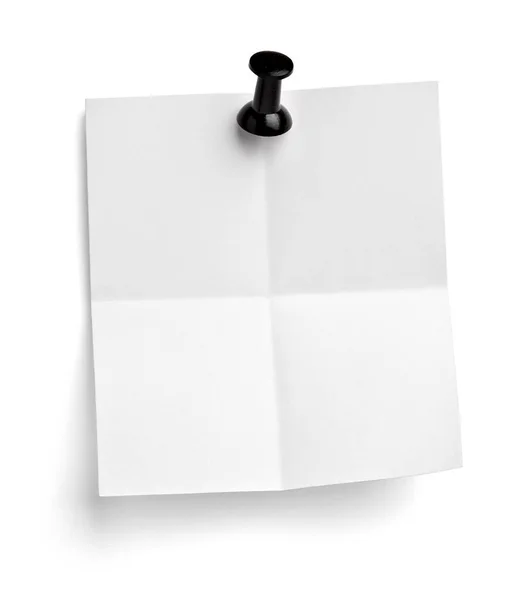 Close Note Paper Push Pin White Background — Stock Photo, Image