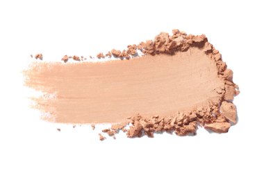 Beyaz arkaplanda yüz pudrasını kapat