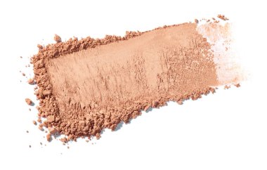 Beyaz arkaplanda yüz pudrasını kapat