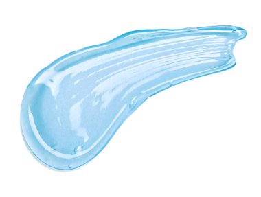 Beyaz arkaplandaki şeffaf jel krem örneğini kapat