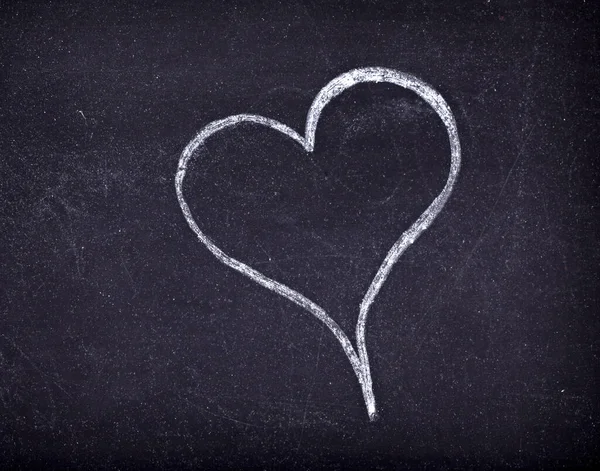Close Two Hearts Drawing Chalkboard — Stock Photo, Image
