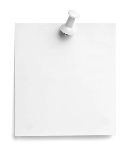 Close Van Een Briefpapier Met Een Drukknop Witte Achtergrond — Stockfoto