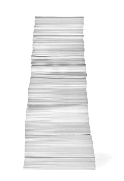 Nahaufnahme Eines Stapels Papier Auf Weißem Hintergrund — Stockfoto