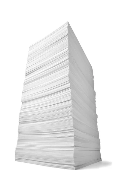 Close Stack Paper White Background — Stock Photo, Image