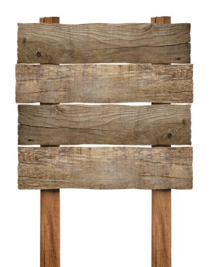 Beyaz arkaplanda ahşap bir tabelayı kapat