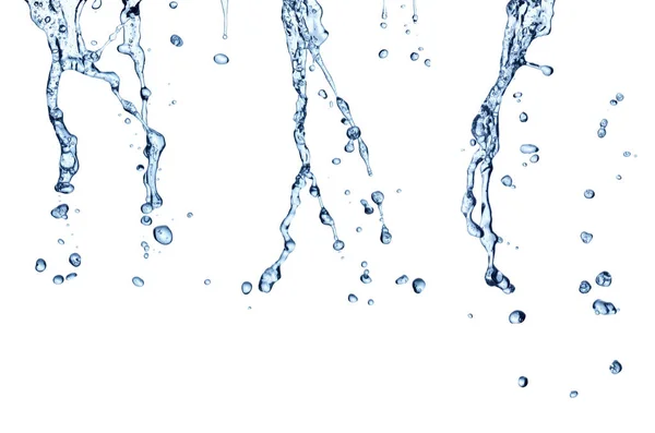 Coleta Várias Gotas Água Fundo Branco — Fotografia de Stock