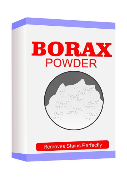 Borax-Pulver in einer Schachtel — Stockvektor