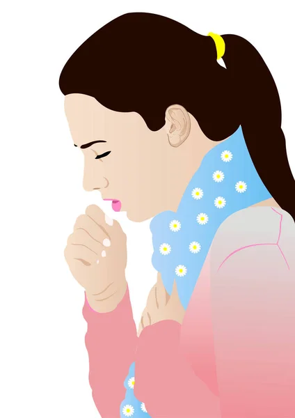 Dziewczynka ilustracja świszczący oddech — Wektor stockowy