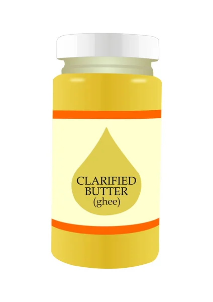 Manteiga clarificada (Ghee ) —  Vetores de Stock