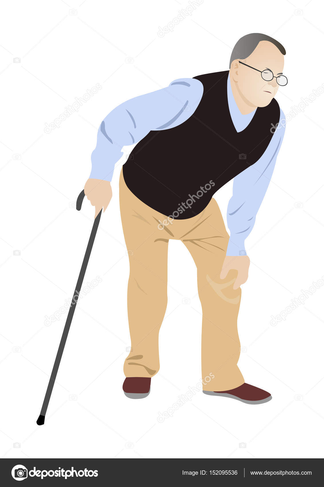Old Man having Weak Legs — Stock Vector © Sandalphonarts #152095536