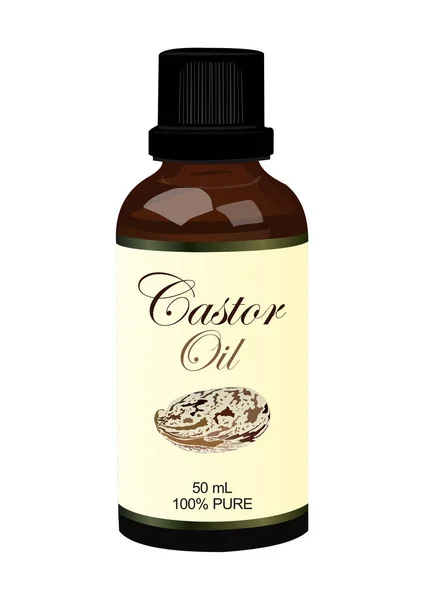 Castor Oil Bottle — Stock Vector