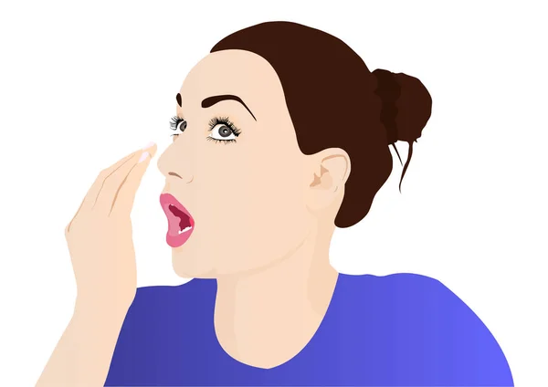 Mauvaise haleine femme — Image vectorielle