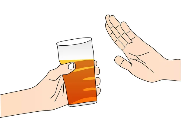 Hand avvisa en Drink — Stock vektor