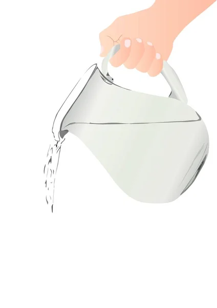 Pouring Water with Jug — Stock Vector