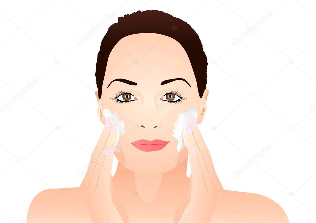 Woman Exfoliating Face Skin