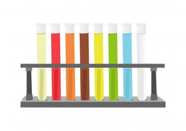 kimyasal madde ile test tüpleri
