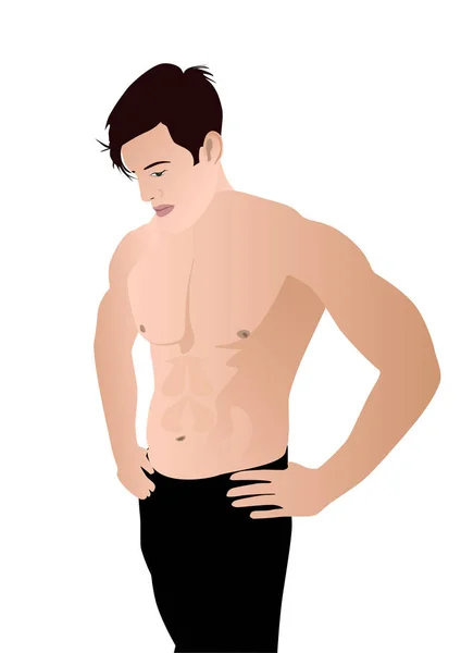 Man with Muscles — Stock Vector