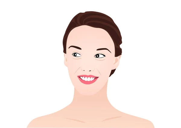 Menina Bonita Sorrindo Vector —  Vetores de Stock