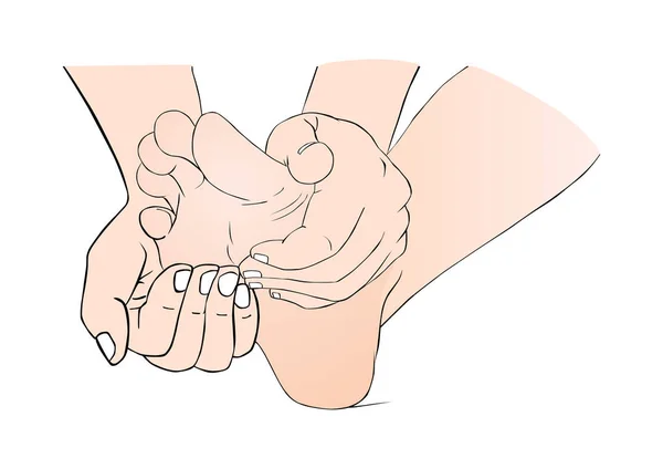 Massage Des Pieds Pour Douleur — Image vectorielle