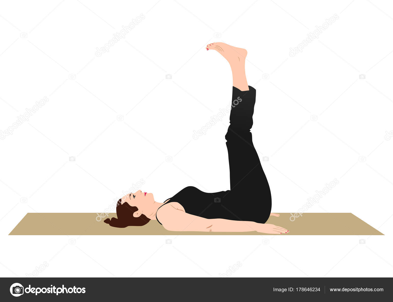 Young Beautiful Woman Practicing Yoga Legs Wall Viparita Karani Pose Stock  Vector by ©Natty_Blissful 368640130