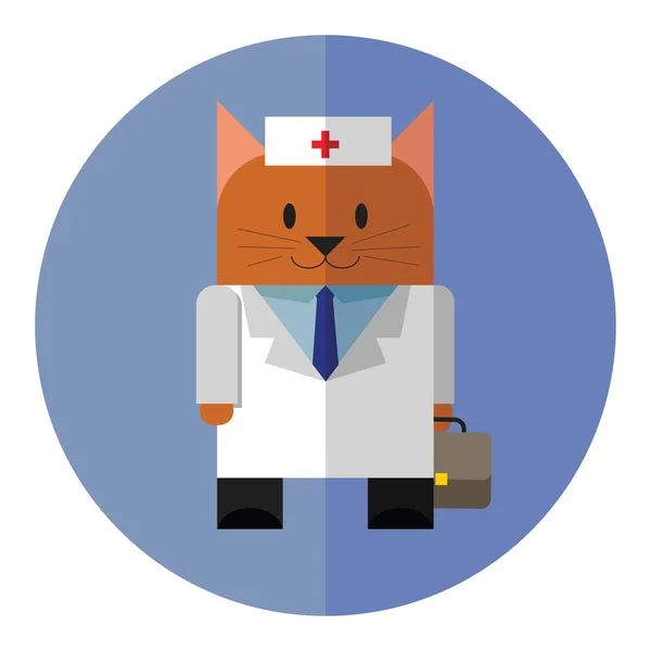 고양이 의사. 당신의 건강을 개선! 강한 수! — 스톡 벡터