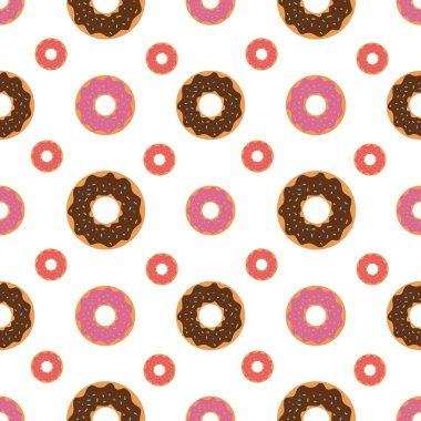 Renkli çörekler, vektör çizim ile Seamless Modeli arka plan