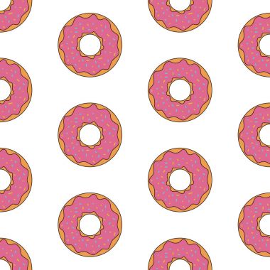 Renkli çörekler, vektör çizim ile Seamless Modeli arka plan