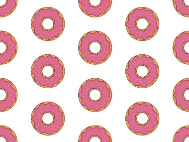 Renkli çörekler, vektör çizim ile Seamless Modeli arka plan