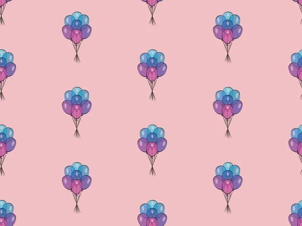 Patrón sin costuras de vacaciones con globos de aire multicolor. Concepto de diseño para tarjetas de regalo, tarjetas de felicitación de cumpleaños, decoración del festival . — Vector de stock