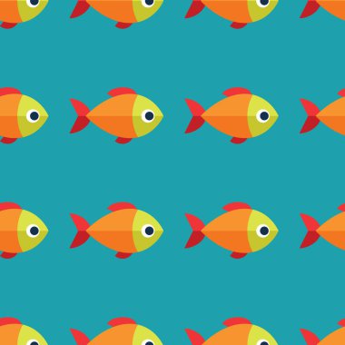 Vektör sorunsuz balık desen. Okyanus ya da akvaryum arka plan