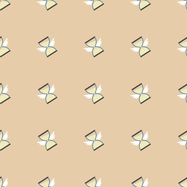 Kum saati ile Seamless modeli. Web ve baskı için kum saati desen çizgi film gösterimi