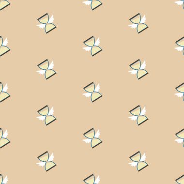 Kum saati ile Seamless modeli. Web ve baskı için kum saati desen çizgi film gösterimi