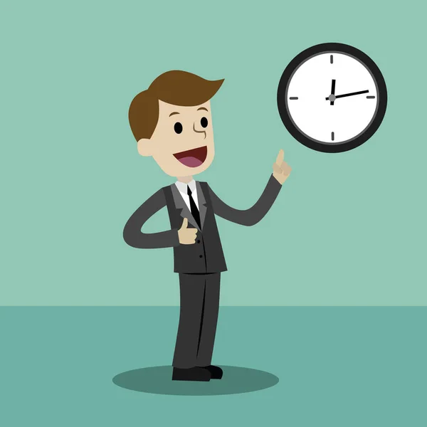 Geschäftsmann oder Manager übernimmt Kontrolle über seine Zeit — Stockvektor