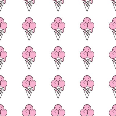 Dondurma pop sanat tarzı renkli seamless modeli. Dondurma arka plan