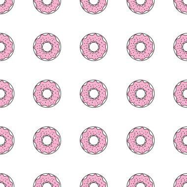 Renkli çörekler, vektör çizim ile Seamless Modeli arka plan