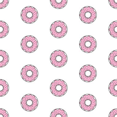 Renkli çörekler, vektör çizim ile Seamless Modeli arka plan