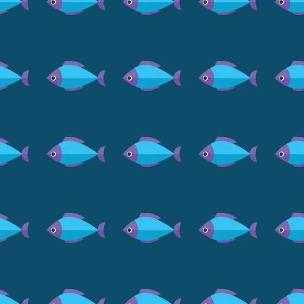 Vector seamless fish pattern. Ocean or aquarium background — Stock Vector