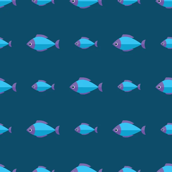 Vector naadloze vis patroon. Oceaan of aquarium achtergrond — Stockvector