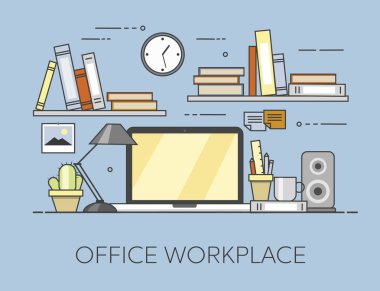 Modern işyeri ofis. Rahat ev ofis iç. Büro çalışma alanı