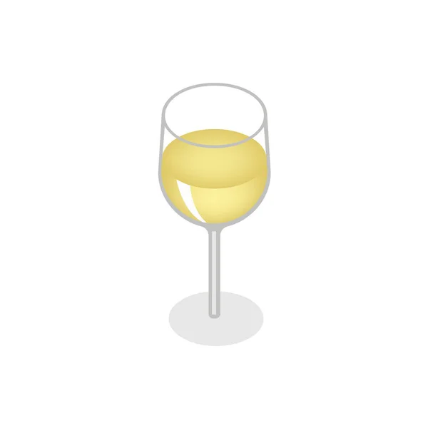 Isometrischer Rotwein in einem Glas isoliert auf weißem Hintergrund — Stockvektor