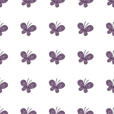 Güzel kelebek seamless modeli. Vektör çizim