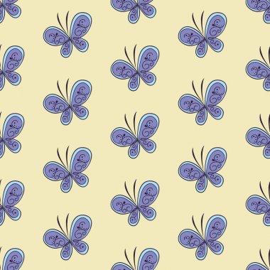 Güzel kelebek seamless modeli. Vektör çizim