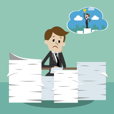 Çalışma ve başarı hakkında rüya iş adamı. Kar rüya stres ofis çalışanı.